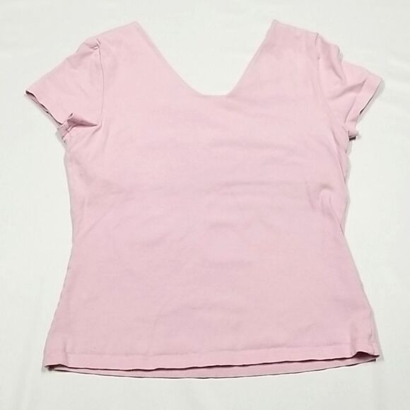 🎁5/$25 Moda International Shirt Women's Medium Pink Short Sleeve Exercise - Picture 3 of 5